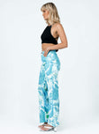 side view of model wearing Princess Polly Helda Pants Blue 