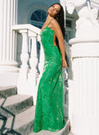 product Princess Polly High Neck  Burn Out Velvet Maxi Dress Green