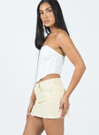 product Tianna Cream Denim Mini Skirt Mid Rise Princess Polly  Mini Skirts 