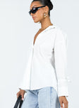 product Princess Polly Full Sleeves V-Neck  Fitzroy Shirt White