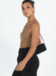 side view of model wearing Princess Polly Raney Bodysuit Beige Sleeveless straight 