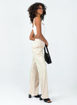 side view of model wearing Princess Polly Vinnie Pants Cream 