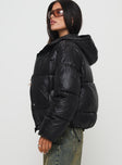 Beekall Hooded Puffer Jacket Black