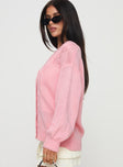Sezza Cable Knit Cardigan Baby Pink
