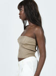 product Princess Polly Sleeveless Square Neck  Milner Tube Top Beige