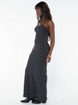 product Princess Polly Crew Neck  Luncheon Maxi Dress Black Polka Dot