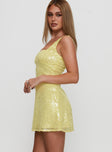 Dasha Mini Dress Yellow Sequin