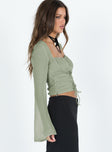 product Princess Polly Full Sleeves Square Neck  Rinnie Long Sleeve Top Green