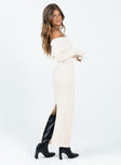 product Princess Polly High Neck  Louden Off The Shoulder Maxi Dress Cream