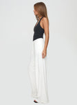 side view of model wearing Princess Polly Mallorcs Pants White High Waisted Pants 