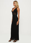 San Lorenzo Crochet Maxi Dress Black