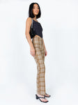 side view of model wearing Princess Polly The Taffie Pants Brown 