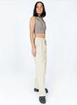 side view of model wearing Princess Polly Nikita Cord Pant Cream 