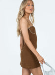 product Princess Polly Asymmetric Neckline  Feels Like Summer Mini Dress Brown