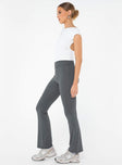 Front view of model wearing  front Princess Polly High Waisted Pants High Waisted Pants High Waisted Pants  Yogi Pants Steel