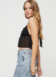 product Princess Polly Sleeveless Square Neck  Demi Frill Top Black