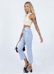 product Princess Polly High Waisted  Angela Cropped Jeans Light Wash Denim