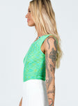 side view of model wearing Princess Polly Emerton Bodysuit Green Sleeveless Asymmetric Neckline 