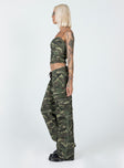 Front view of model wearing  front Princess Polly  Sight Unseen Camo Cargo