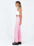 side view of model wearing Princess Polly Ryllie Pants Pink 