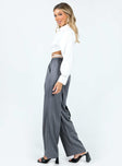 product Princess Polly High Waisted Pants  Higgins Pants Grey Pinstripe