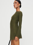 product Princess Polly High Neck  Lukea Long Sleeve Mini Dress Olive Mesh