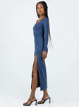 product Princess Polly Crew Neck  Hayward Long Sleeve Midi Dress Blue