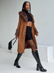 After Party Shearling Jacket Brown