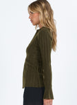 product Princess Polly Full Sleeves Asymmetric Neckline  Beryl Long Sleeve Top Green