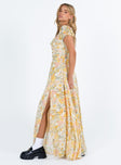 product Princess Polly Asymmetric Neckline  Masuda Maxi Dress Yellow Floral