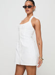 Mallorie Halter Mini Dress White Petite