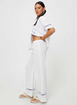 product Princess Polly High Waisted Pants High Waisted Pants  Sun Time Pants White / Blue