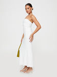 product Princess Polly Asymmetric Neckline  Ruskin Strapless Maxi Dress White