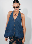 product Princess Polly Sleeveless Sweetheart  Hills Halter Denim