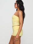 Baseline Low Rise Rib Shorts Yellow