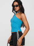 Baseline Halter Rib Top Blue