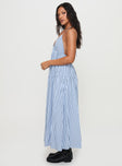 Mazzey Halter Maxi Dress Blue Stripe