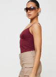 product Princess Polly Sleeveless Scoop Neck  Kazan Cami Wine