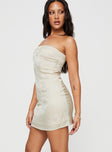 product Princess Polly Square Neck Square Neck  Ramie Strapless Mini Dress Champagne