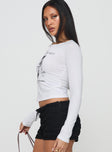 Poesia Long Sleeve Top White