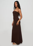 product Princess Polly Straight Neck  Bellaire Strapless Maxi Dress Brown