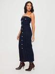 product Princess Polly Square Neck  Marza Denim Strapless Maxi Dress Indigo