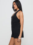 Jayalen Halter Romper Black