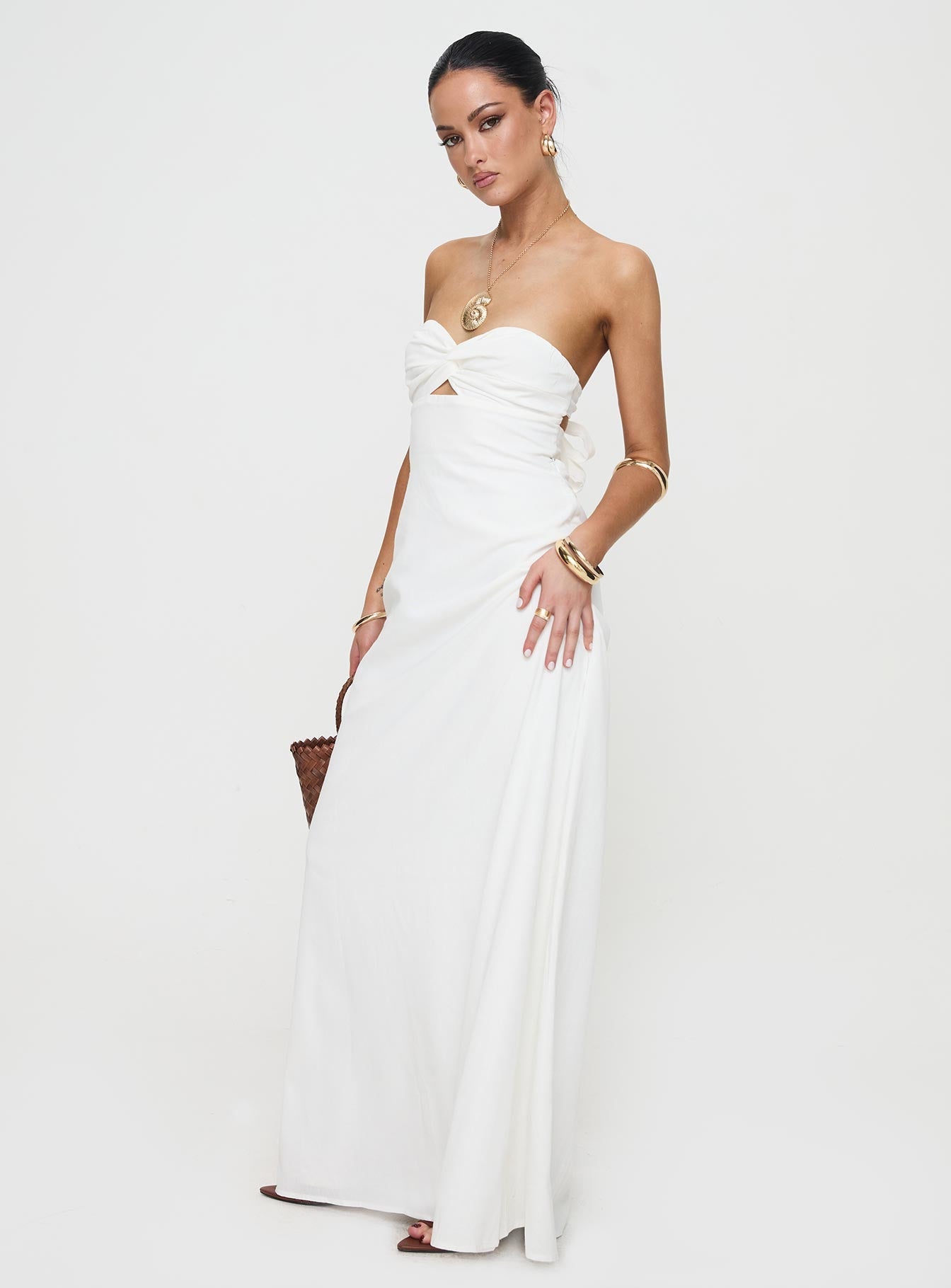 Collective Dress - Artis Strapless Maxi Dress White sixth image