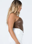 product Princess Polly Sleeveless Plunger  Jessica PU Bustier Brown