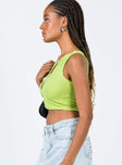 side view of model wearing Princess Polly Amaris Top Green 