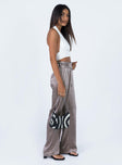 side view of model wearing Princess Polly Yasamin Wide Leg Pants Grey 