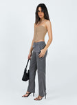 Front view of model wearing  front Princess Polly High Waisted Pants High Waisted Pants High Waisted Pants High Waisted Pants  Hutchinson Pants Grey