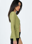 product Princess Polly Full Sleeves Asymmetric Neckline  Nowell Long Sleeve Top Green