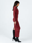 product Princess Polly Crew Neck  Belfa Long Sleeve Maxi Dress Burgundy